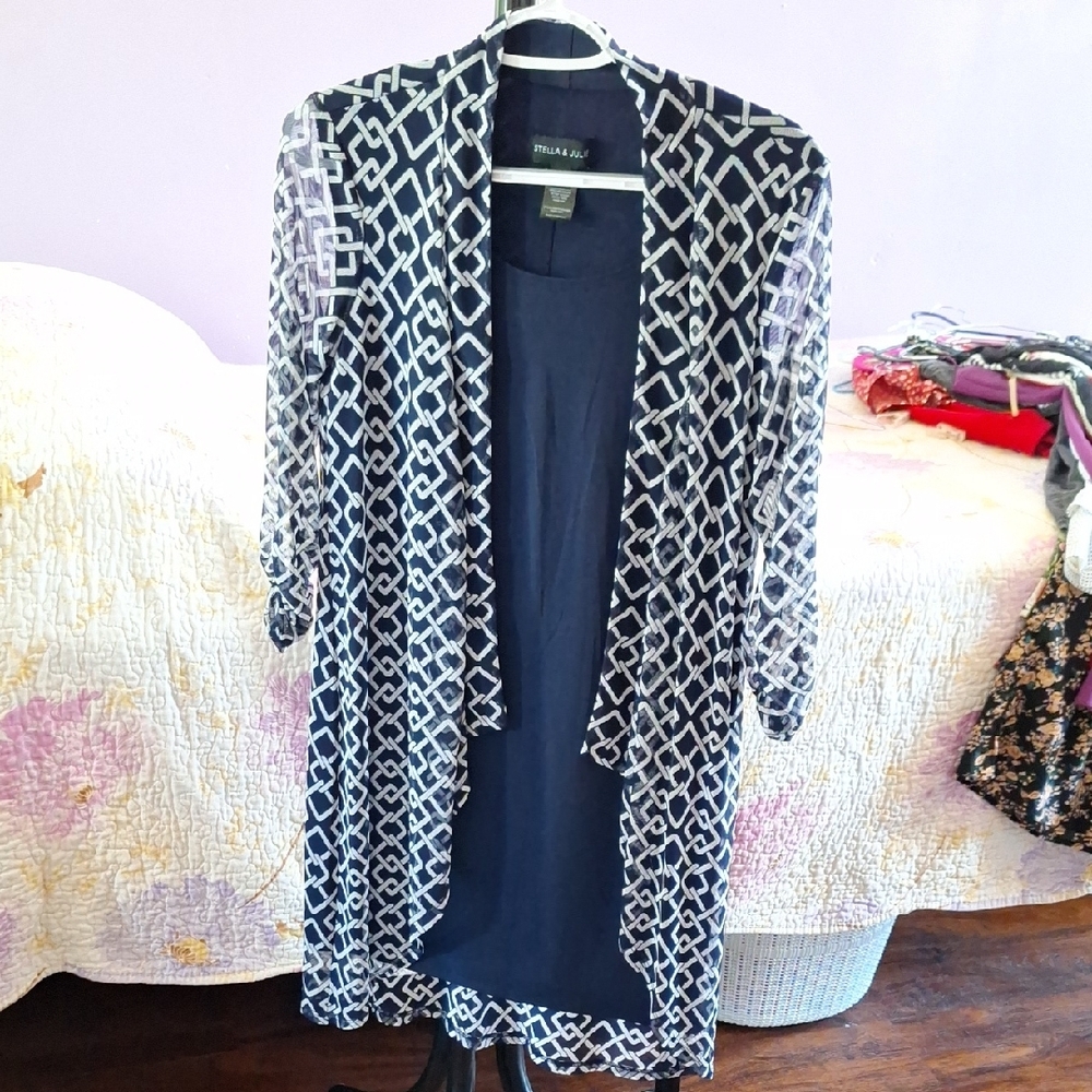 Prabal Gurung Blue and White Cardigan Sweater